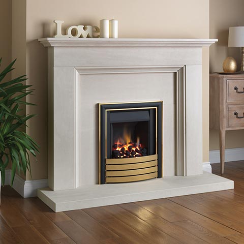 fireplace with marble surround