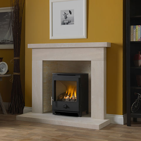 stove with marble surround