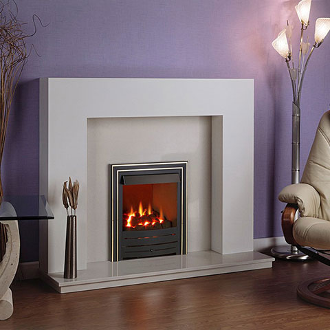 gas fire with marble surround
