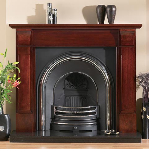 wooden fireplace surround